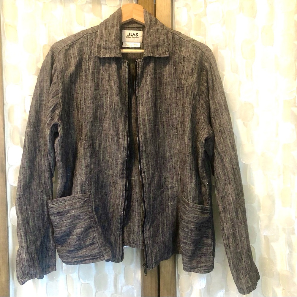 FLAX 100% Linen Zip-up Jacket